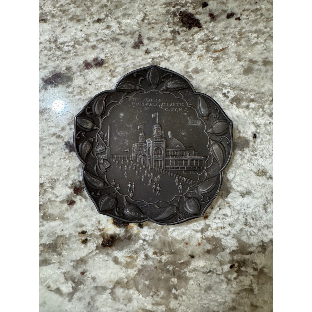 Vintage Steel Pier Atlantic City NJ Souvenir Dish AC Bosselman Japan Metal 4"
